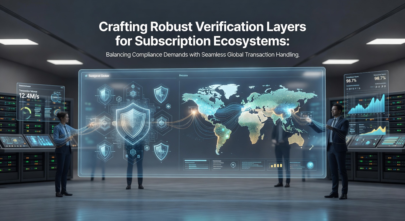 Secure verification processes integrated into global subscription platforms showing compliance checks and transaction flows