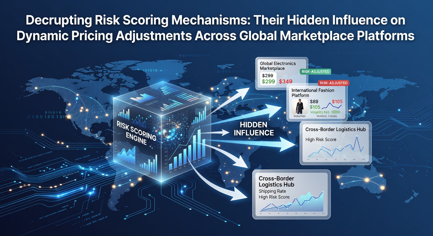 Visualization of risk scoring algorithms affecting dynamic pricing in global marketplaces