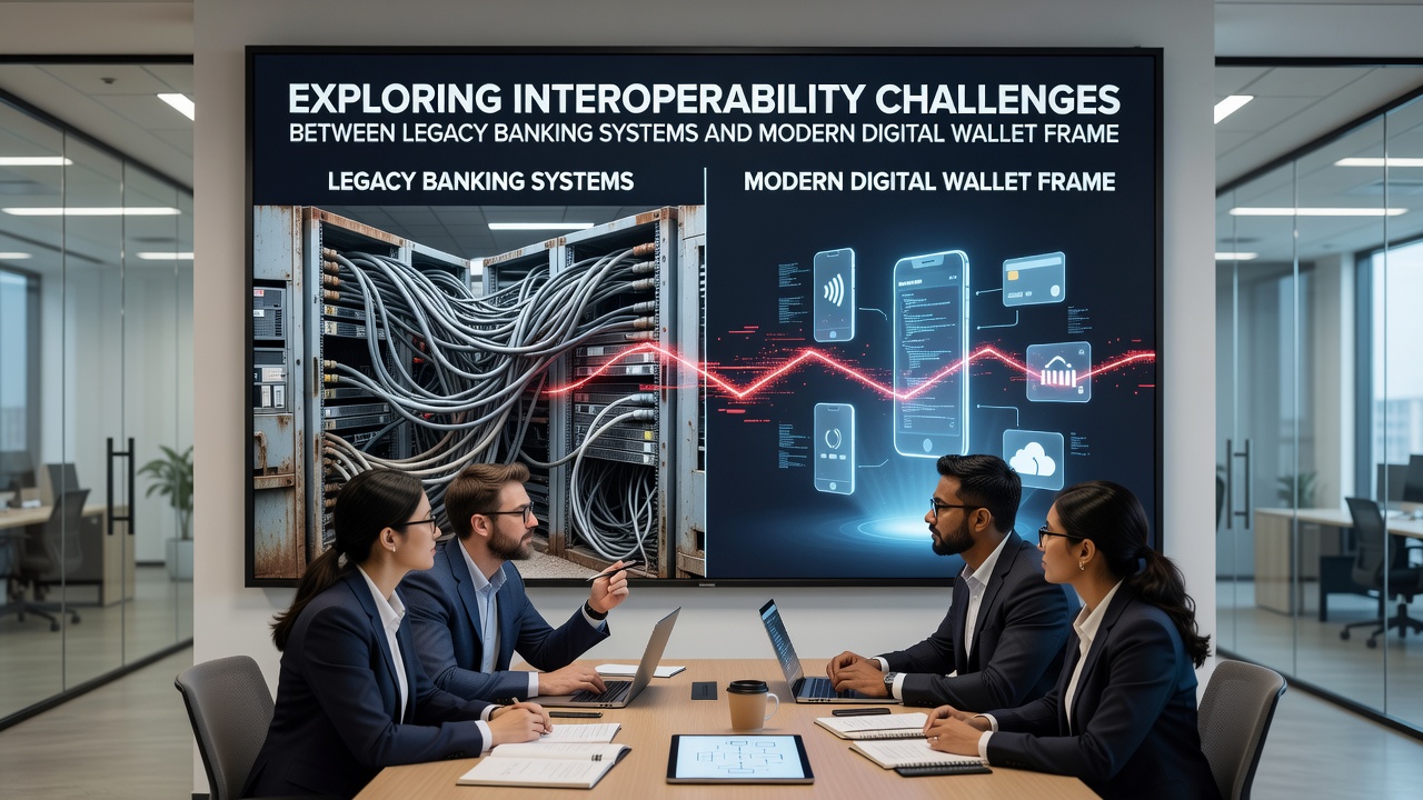 Digital wallet transaction flow meeting legacy settlement protocols in international commerce