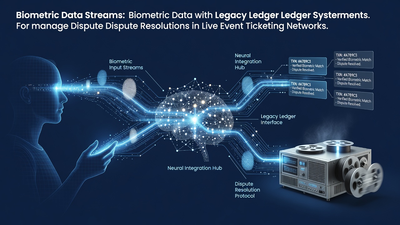 Biometric scanning at live event entry point connected to backend ledger systems