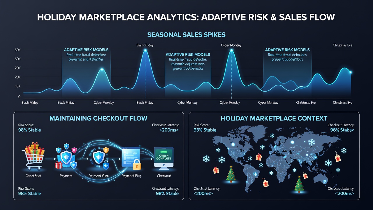 Dashboard displaying adaptive risk scoring alongside automated invoice generation in a marketplace system